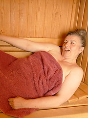 Straight matures relaxing in sauna
