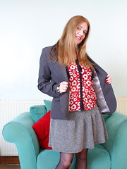 This naughty British housewife is getting ready for something