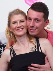 Horny housewife playing with her toy boy
